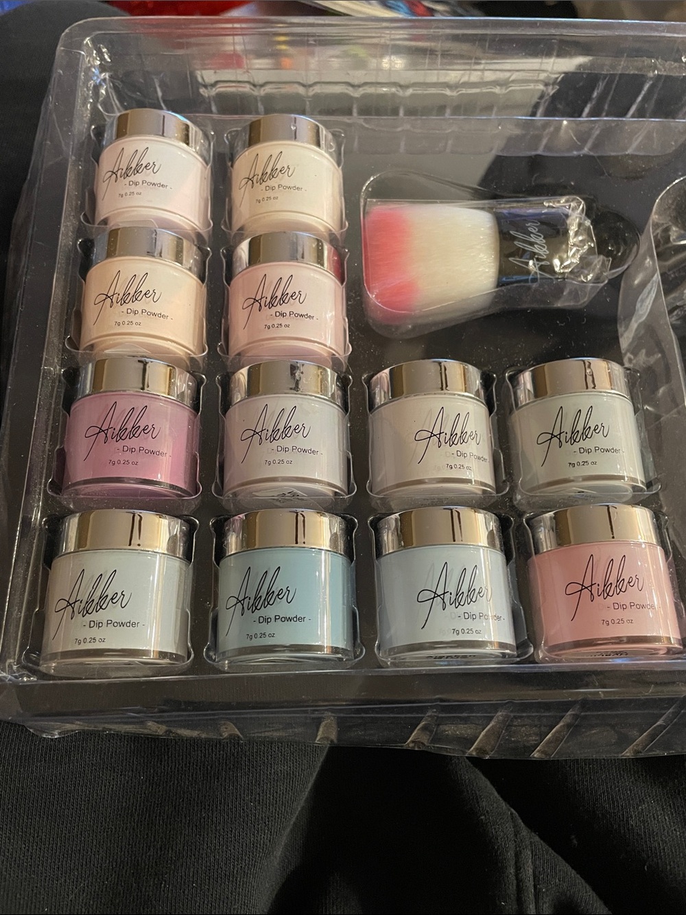 Women nail Dip Powder Set in Pastel Pink & Cream